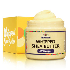 AKWAABA Whipped Shea Butter fragrance-free jar for smooth, non-greasy hydration.