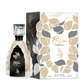 Al Absar Hirfah bottle front in black and gold for an elegant look.