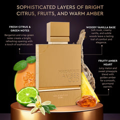 Al Haramain Amber Oud Gold Edition packaging conveys gift-ready presentation for special occasions.