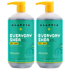 Alaffia Everyday Shea Body Wash Vanilla Mint bottle for gentle cleansing and moisturizing