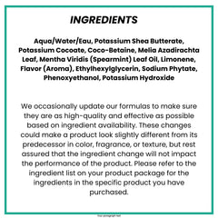 Close-up of Alaffia Vanilla Mint label highlighting fair-trade, sulfate-free formula