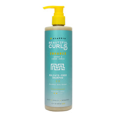 Alaffia Beautiful Curls shampoo bottle delivers sulfate-free moisture for curls.