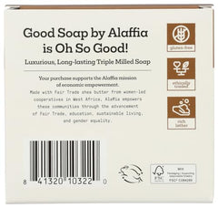 Alaffia Coconut Good Soap four bars on display for shower time.