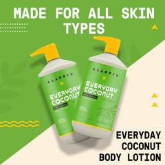 Alaffia EveryDay Coconut Body Lotion 32oz bottle on shelf