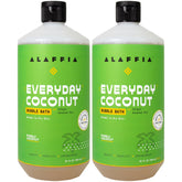 Alaffia Everyday Coconut Bubble Bath bottle with the Purely Coconut scent, gentle cleansing and moisturization for the skin.