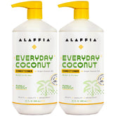 Alaffia Everyday Coconut Conditioner 2-pack bottles offering daily moisture for dry and curly hair.