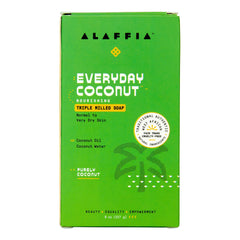 Alaffia Everyday Coconut Soap Bar rich in shea butter for soft, hydrated skin.