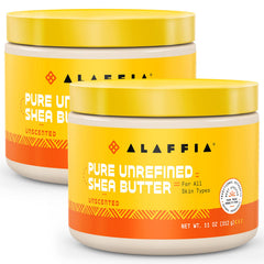 Alaffia Everyday Shea unscented butter tub 11 oz for deep skin hydration.