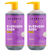 Alaffia EveryDay Shea Lavender Shampoo bottle showing gentle, sulfate-free cleansing.