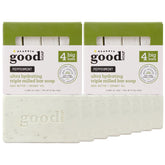 Alaffia Good Soap Peppermint bar pack showing eight bars for daily cleansing