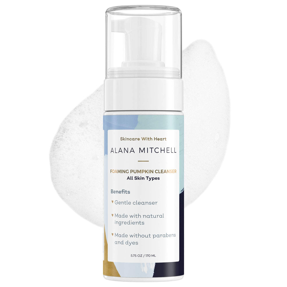 Alana Mitchell Pumpkin Acne Face Wash foaming cleanser cleanses pores for clearer skin.