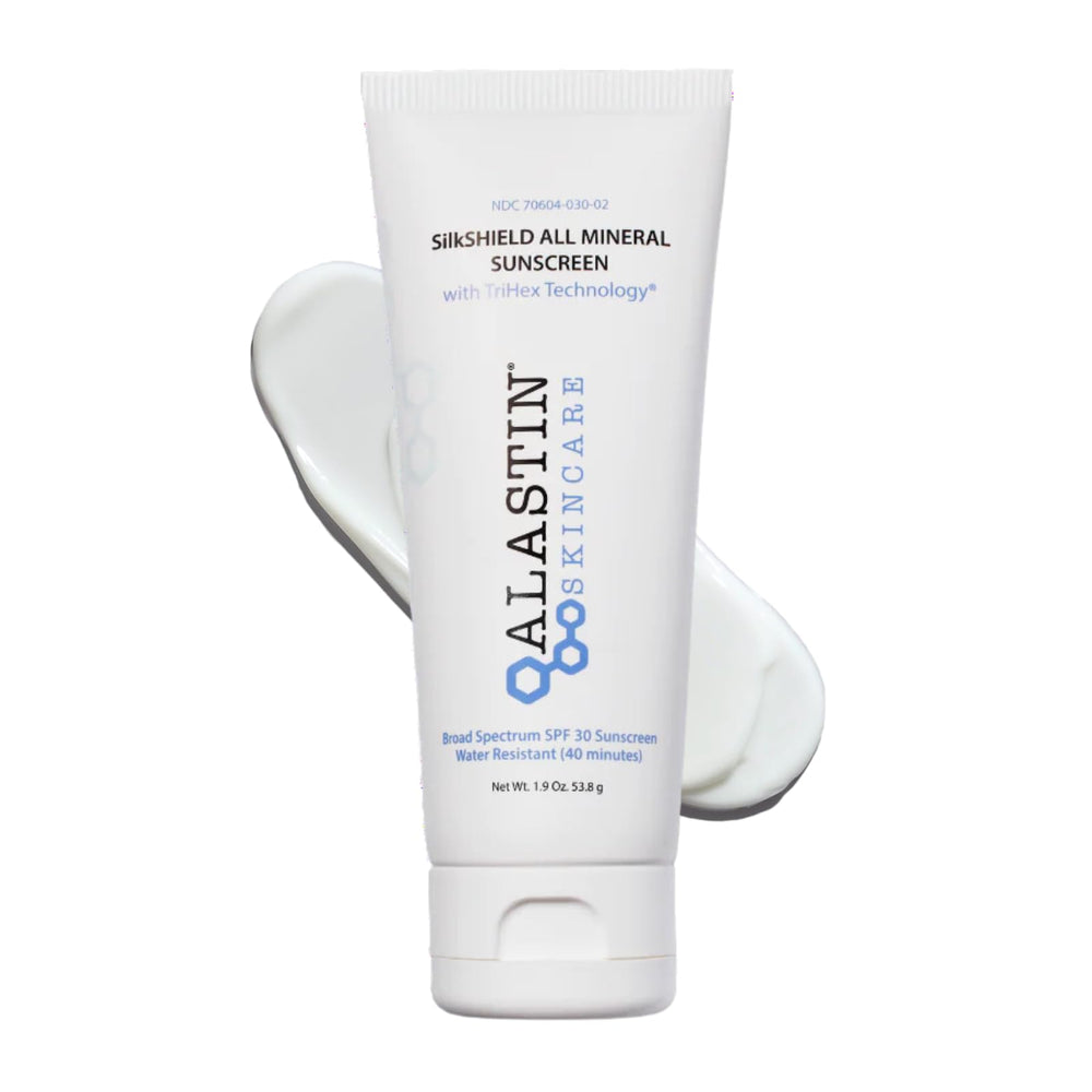 ALASTIN SilkSHIELD bottle shows fragrance-free, lightweight daily sun protection.
