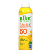 Alba Botanica Sunscreen Spray bottle for face and body provides easy daily protection