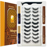 Alcastar+ magnetic eyelashes kit for natural look and easy wear.