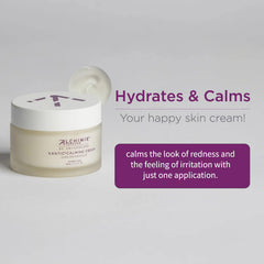 Alchimie Forever Kantic Calming Cream bottle close-up highlights rich texture for calm, comfortable skin.