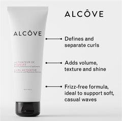Alcove Curl Activator defines curls with soft, voluminous shape.