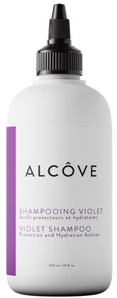 Alcôve Violet Shampoo bottle neutralizing brass and refreshing cool-toned highlights
