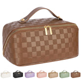 ALEXTINA large-capacity travel cosmetic bag keeps essentials organized on the go.