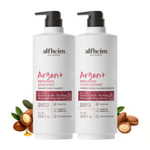 ALFHEIM Argan+ Repair packaging showcases the duo for an at-home repair routine.