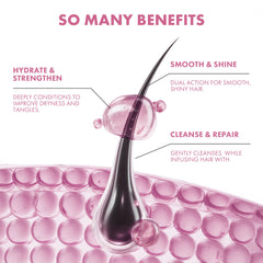 ALFHEIM Argan+ Repair shampoo foam demonstrates creamy lather during washing.
