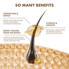 ALFHEIM Coffee+ Conditioner ends with improved manageability and soft, frizz-free finish.