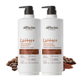 ALFHEIM Coffee Thickening Shampoo bottle promotes root lift and fullness.
