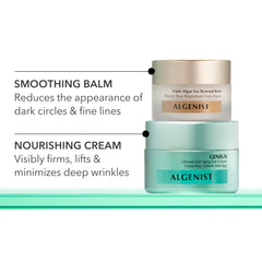 Algenist GENIUS eye cream texture swatch highlighting smoothness and hydration.