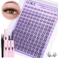 ALICE cluster eyelash kit with natural wispy lashes for a day-long enhancement