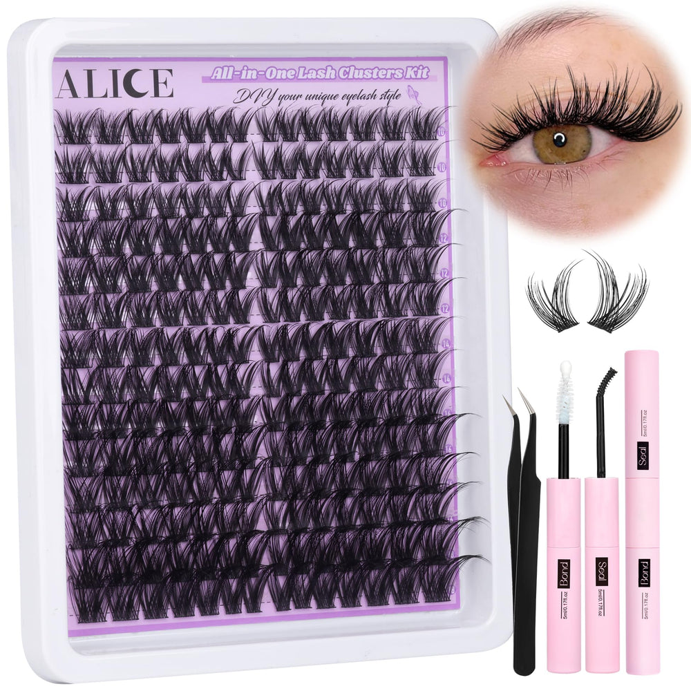 ALICE cluster eyelash kit packaging highlights premium tools for at-home lash creativity.