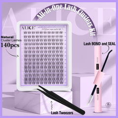 ALICE Lash Clusters Kit clear band lashes for comfortable wear and secure hold.