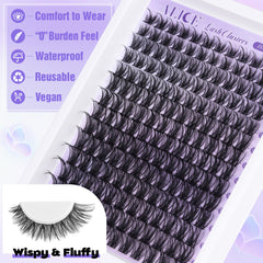ALICE Lash Clusters Kit long lashes 10-18mm ideal for natural to dramatic effects.