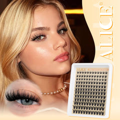 ALICE Lash Clusters Natural Blend image shows seamless lashes that blend with your own.