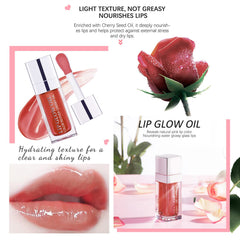 Alisesun Lip Glow Oil on lips with natural shine.