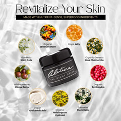 Camu camu berries emphasize antioxidant boost for refreshed skin.