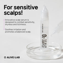 ALIVE:LAB ALIVELAB O2 Scalp Ampoule dropper demonstrates precise, easy application.