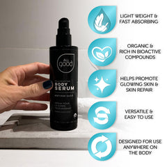 All Good Rejuvenating Body Serum calendula oil blend nourishes skin with botanical richness.