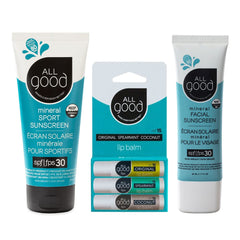 All Good SPF30 Sport Sunscreen lotion with lightweight, broad spectrum protection