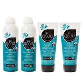 All Good Sport sunscreen spray bottle in action for quick on-the-go protection