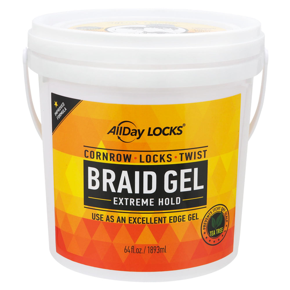 AllDay Locks Braid Gel Extreme Hold jar ready for salon‑quality styling.