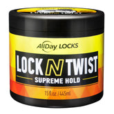 AllDay Locks Lock N Twist Supreme Hold jar: powerful hold for locs and twists.
