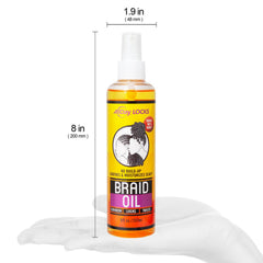 AllDay Locks Braid Foam hands applying demonstrates easy, non-greasy use for braids.