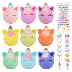 Alldomess unicorn bath bombs 9-pack colorful assortment for kids' bathtime