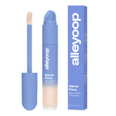 ALLEYOOP Game Face Concealer packaging shows compact tube for on-the-go use.