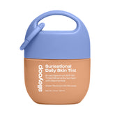 ALLEYOOP Sunsational tinted moisturizer SPF 50 jar close-up showing natural glow.