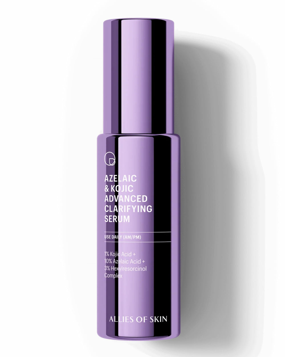 Allies of Skin Azelaic Kojic Clarifying Serum bottle highlights pore refinement potential.