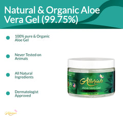 Allurials Aloe Gel on skin provides quick hydration and soothing relief.