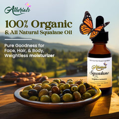 Allurials Squalane Oil applied to the face for quick, lightweight moisture