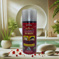 Alma Belleza dragon-blood-tree-shampoo-application-pump enables easy, even scalp cleansing.