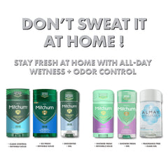 Almay clear gel deodorant close-up showing no residue on skin or clothes.