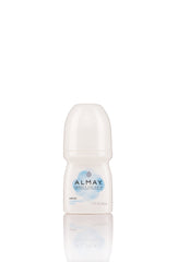 Almay fragrance-free roll-on bottle demonstrates smooth, fragrance-free protection for sensitive skin.
